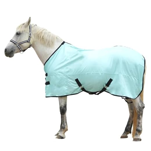 Gallopoff Horse Fly Sheet, Standard Neck Comfy Mesh Fly Sheet for Horses, Equine Summer Sheets UV-Protective Green 66