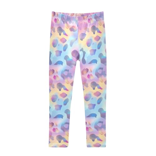 Shiny Leopard Girls Leggings,Workout Leggings for Girls Toddler Athletic Legging Size for 3-10T