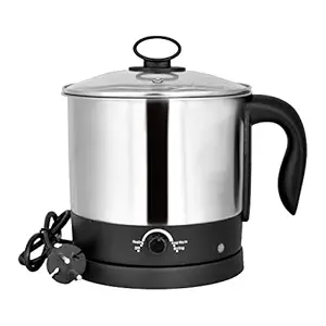 PURAM Electric Multifunction Cooking Pot 1.5 Litre Multi-Purpose Cooker Mini Electric Cooker Steamer Cook pots for Cook Noodles/hot Pot/Rice Porridge for Home, Office and Travel