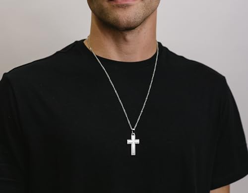 Boston Bay Diamonds Men's Pendant Necklace in 316L Stainless Steel Cross on 24” Chain, Choice of Style2