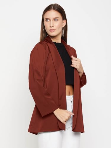 Image of Women's Jacket (Solid Maroon Crepe Jacket with & Full Sleeve)
