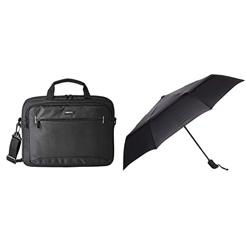 Image of AmazonBasics 14-Inch Tablet Bag, Black Umbrella (Auto-Open & Close Function) - Black