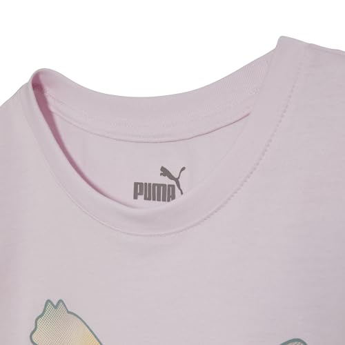 Image of Puma Girls Core Logo Short Sleeve T-Shirt, Crewneck, Soft and Lightweight