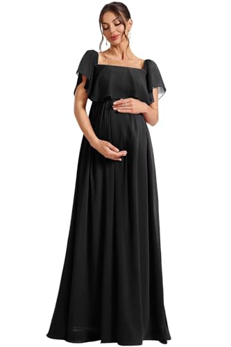 Ruffles Maternity Dresses Formal 2025 Long Chiffon Maternity Maxi Dress Summer TN347