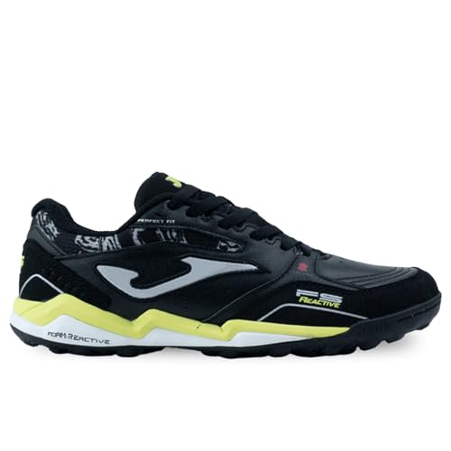 Joma Zapatillas de fútbol sala Reactive Turf para hombre, código FSS2601TF negro, Negro Gris Amarillo, 42 EU