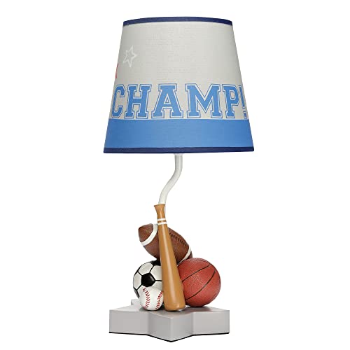 Image of Lambs & Ivy Baby Sports Lamp with Shade & Bulb - Football/Basketball/Baseball