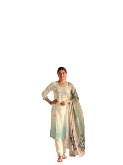 80's vibes Women's Rayon Cotton Blend Embroidered Straight Kurta Pant with Printed Dupatta Set | Ethnic Salwar Suit for Festive, Office & Casual Wear-picture-35