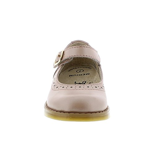 FOOTMATES Heather Leather Mary Jane Girls Dress Shoes, Walking Flats with Custom-Fit Insoles, Slip-Resistant Non-Marking Outsoles - for Infants, Toddlers, and Little Kids, Ages 0-84