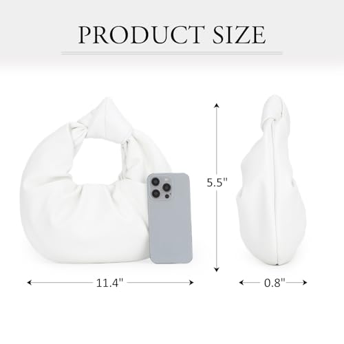 Image of Fecialy Women's Ruched Clutch Purse PU Leather Hobo Handbag Knot Formal Evening Bag Pleated Bag