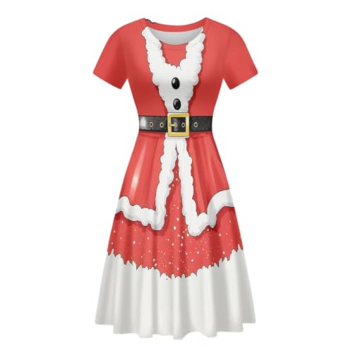 Image of AFPANQZ Womens Casual Summer Lightweight Vintage Dress Short Sleeve Midi Dress Knee-Long Luxury Formal Dress