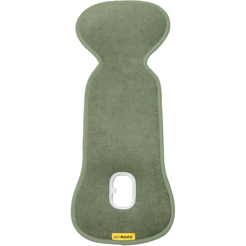 Aeromoov - Baby Sitzauflage Air Layer - Einlage Für Autositz oder Kinderwagen - Gruppe 0 - Antischwitz Sommerbezug - Bio-Baumwolle - Green Moss