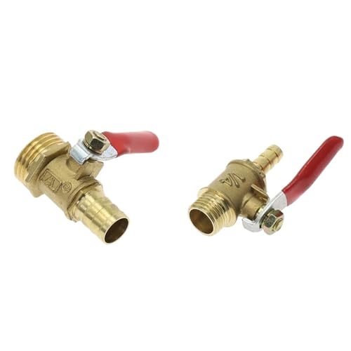 Válvula de bola de latón de 1/8" macho y conector de manguera de 12mm para tubería 3