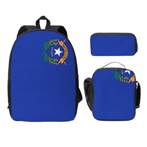 Mochila escolar de Nevada ligera de tres piezas con estuche y lonchera