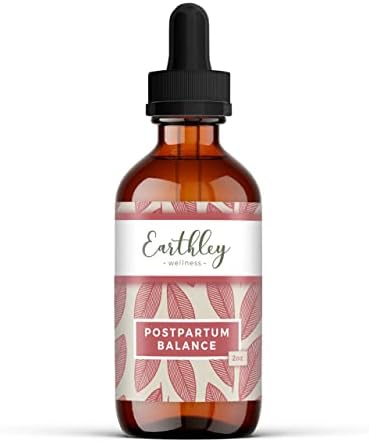Earthley Wellness Postpartum Balance, Supports and Balances Female Hormones, Supports Postpartum Recovery, Smooths Out Mood Swings, Essential Herbs Like Dandelion Root, Catnip, & Alfalfa (2oz)
