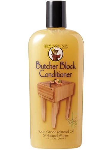 Howard Products Butcher Block Conditioner and Food Grade Mineral Oil for Wood Cutting Boards, 12 Fl...