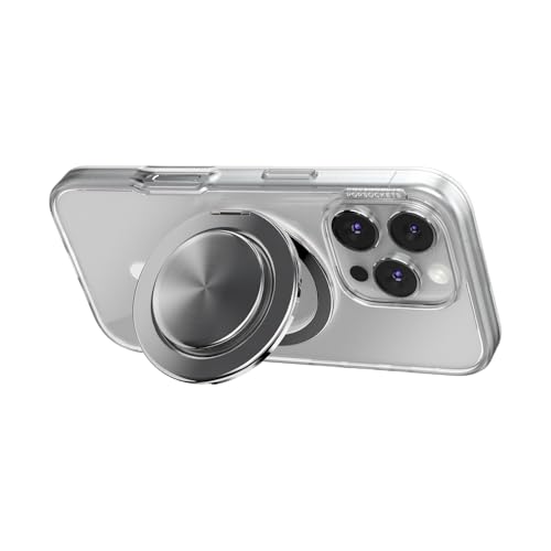 Image of PopSockets Kick-Out Grip for MagSafe, Adjustable Kickstand for Portrait or Landscape, Magnetic Stand, Silver - Silver