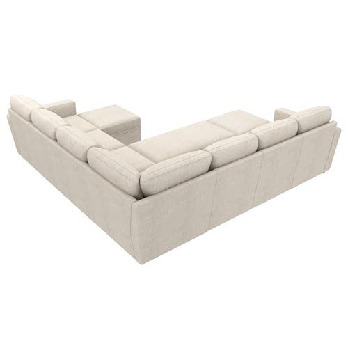 Image of HONBAY Modular Sectional Sleeper Sofa with Pull Out Couch, Oversized U Shaped Sleeper Pull Out Bed with Storage Sectional Couches for Living Room - Beige