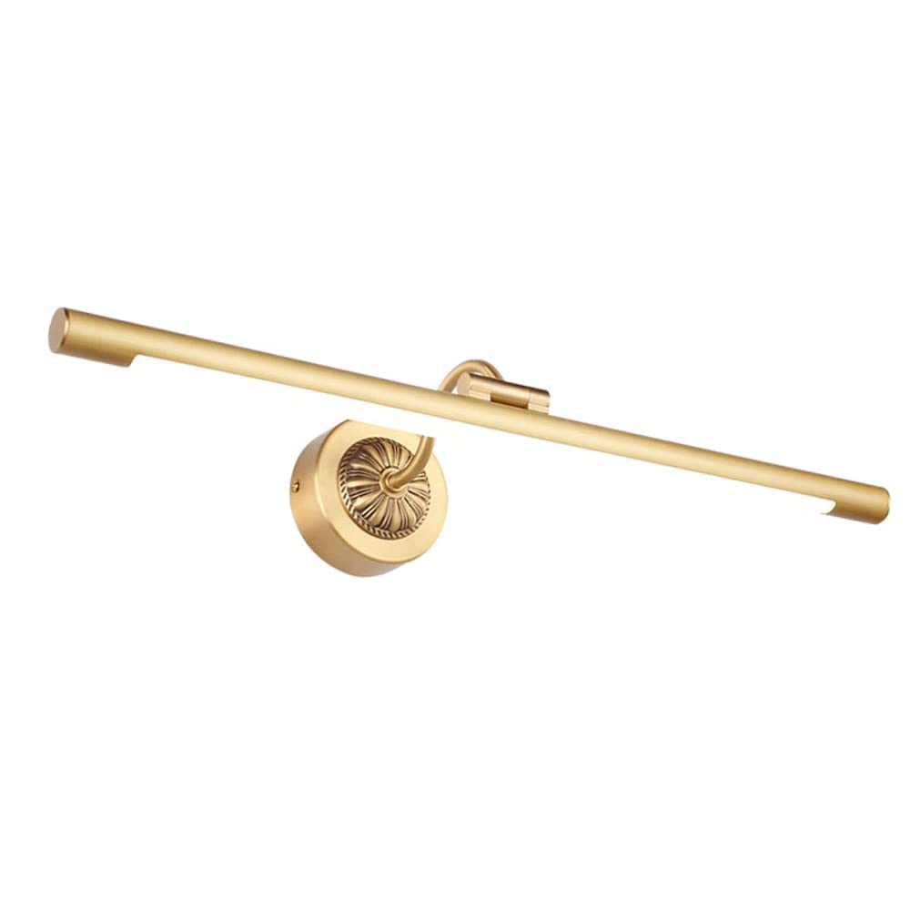 Olskfuh Size_name Metal Makeup Mirror Light, Modern Led Bathroom Mirror Wall Sconce, Brass Wall Lamp With Acrylic Shade Wall Lighting Fixture, Simple - Long Tube Copper Mirror Front Light,-56Cm