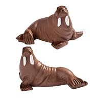 FUNOMOCYA 2pcs Resin Walrus Figurines Miniature Animal Ornaments Creative Ocean Beach Landscape Decor for DIY Micro Scenery Small Resin Figures