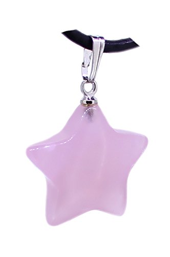 Preisvergleich Produktbild Rosenquarz Anhänger"Stern" mit Öse, Edelstein Kettenanhänger