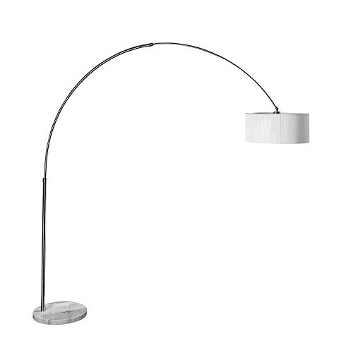 Design Bogenlampe weiß Nylon 230cm Metall schwenkbar