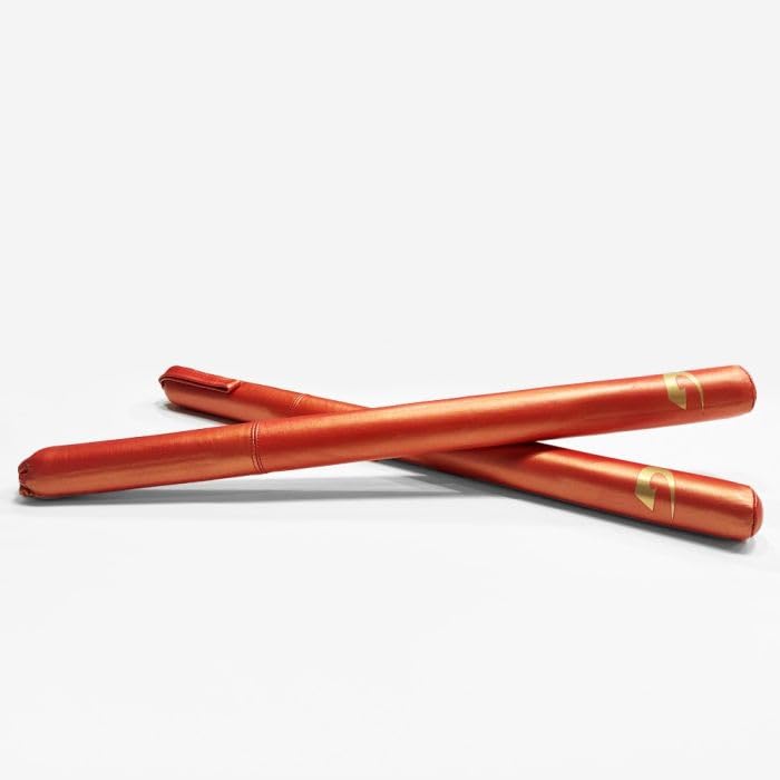 G Boxing Cuban Speed Sticks - Premium Leather, Comfortable Grip for Enhancing Boxer Precision & Timing (Iced Red/Gold)
