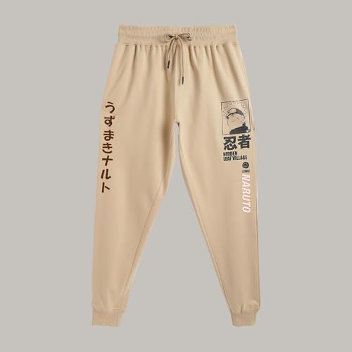 Image of Free Authority Naruto Printed Regular Fit Beige Ploycotton Men's Jogger