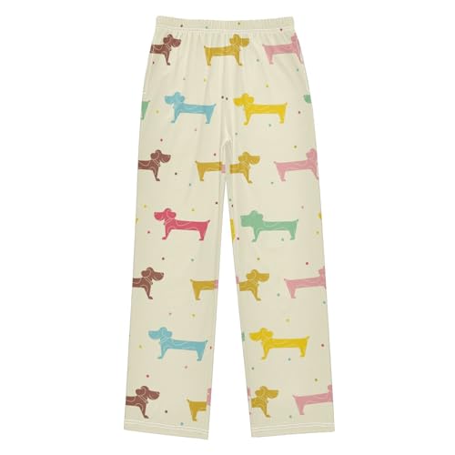 Boys' Pants Dachshund Colorful Dogs Long Bottoms Jogger Pants Elastic Waist Trousers with Pockets S-XL