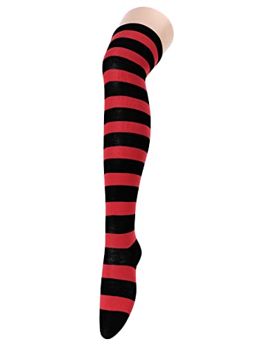 Image of Century Star Thigh High Socks Striped Extra Long Tube for Women Over the Knee Athletic Sports Socks Plus Size Stockings