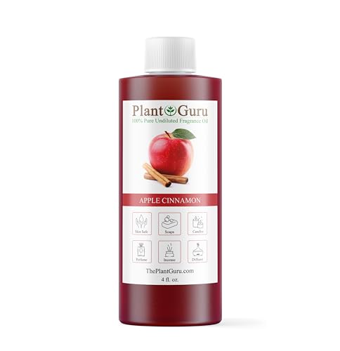 Apple Cinnamon Fragrance Oil 4 fl. oz. Scented Oil for DIY Soap Making Candles Bath Bombs Body Butters. Used in Aromatherapy Diffusers Burners and Warmers. Great Addition to Lotions and Creams.
