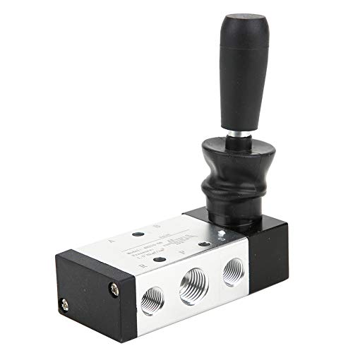 Pneumatic Manual Control Valve 5 Port 2 Position Hand Lever Valve 0~0.8Mpa Used in Industrial Control Systems, Pneumatic Air Hand Lever Operated Valve Solenoid Valve(4H210-08)
