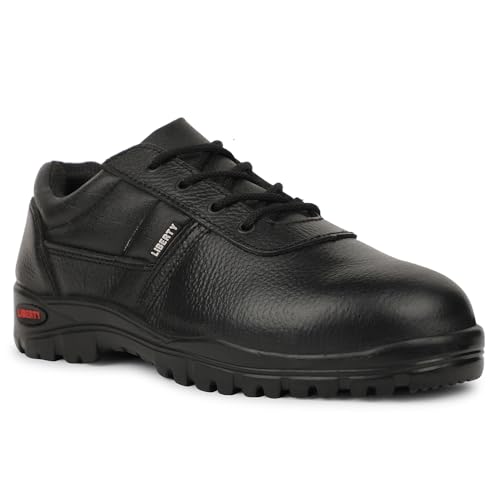 Image of Liberty Freedom KAVACH-GRD Lacing Black Safety Shoes for Men with PU Sole | Comfortable & Durable