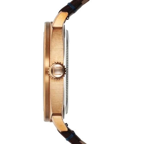 Image of Xylys Patina Quartz Analog Blue Dial Brown Leather Strap Watch for Men