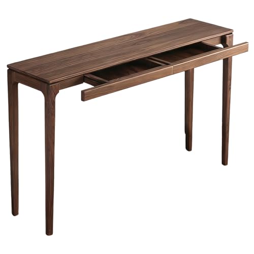 Yqyc Mueble de Entrada Recibidor, 2 Cajones, Soporta 50 Kg, Ideal para Recibidor y Sala de Estar, Espacios Pequeños, Madera Maciza(Brown,110x80x35cm/43x31x13in)