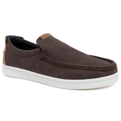 Image of Nautica Men's Slip-On Loafers Casual Moc Toe Sneakers Boat Shoes Slipper for Men - Lightweight & Comfortable - Derwin