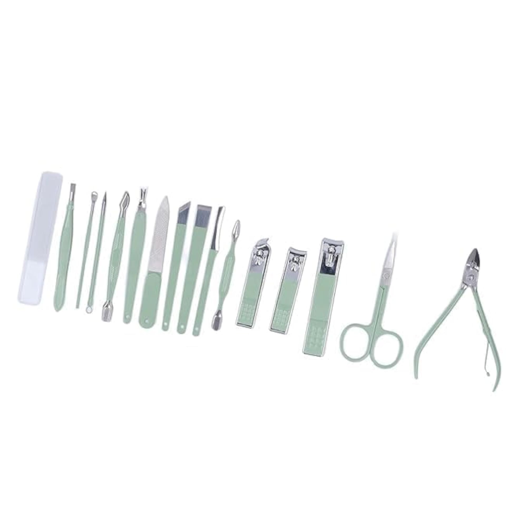 16pc Stainless Steel Nail Clippers Set, Travel Grooming Kit