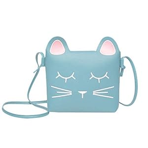 whatUneed Mooie kleine meisjes schoudertas handtas portemonnee, prinses mini tassen, Cat Cross Body Messenger Bag