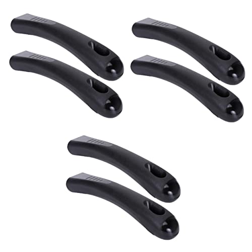 OQHAIR 6 Stks Pot Handvat Salade Master Bakeliet Pot Handvat Kookgerei Handvat Afneembare Pot Handvat Vervanging Pan Handvat Pan Grip Handvat Zwart Universele Pot Cover Roestvrij Staal (Blackx3pcs
