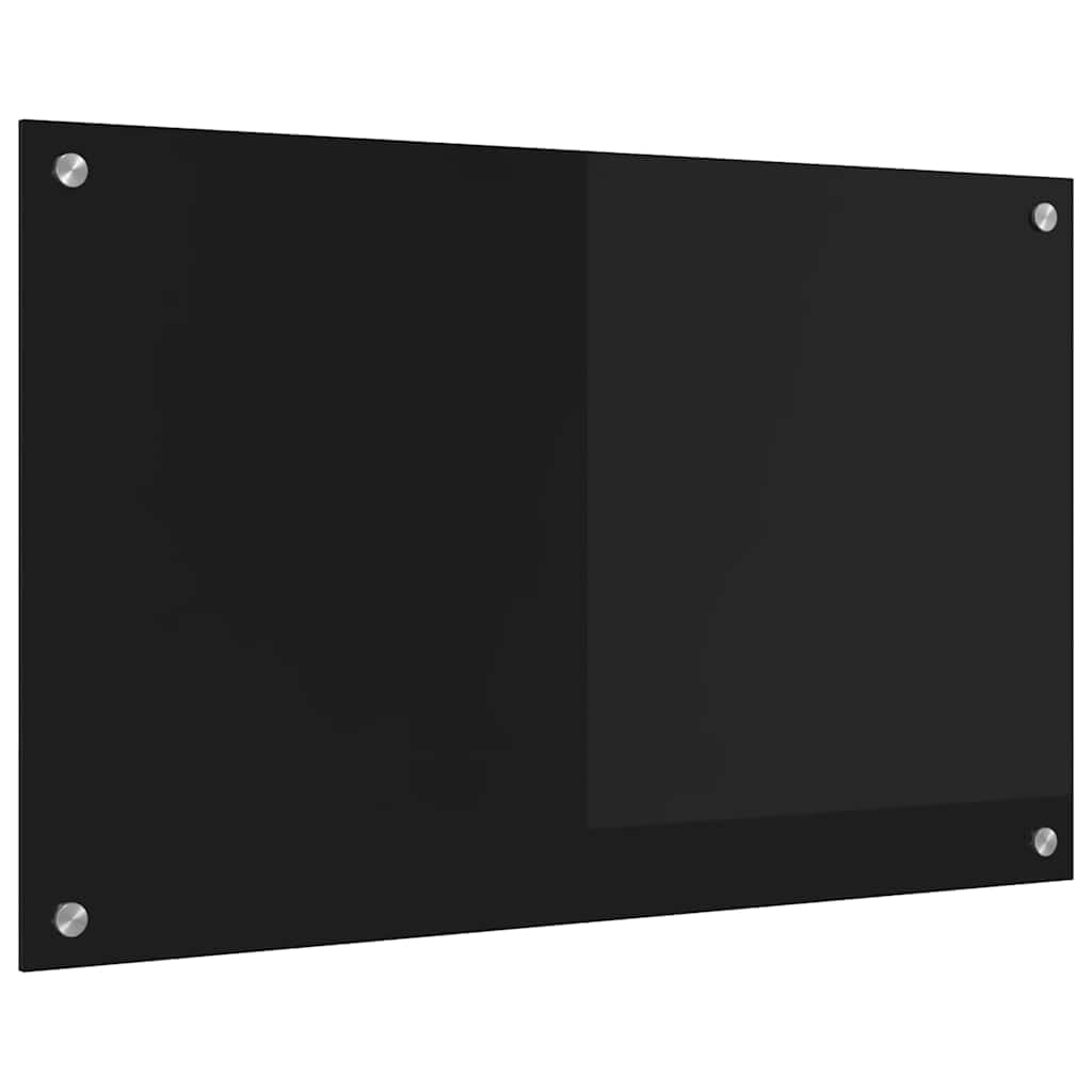 vidaXL Kitchen Backsplash Black 80 x 50 cm Tempered Glass, Modern, Durable Kitchen Surface Design: Heat-Resistant Glass Backsplash for Stylish Upgrades and Contemporary Decor
