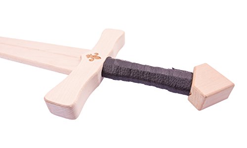 Ritterschwert Artus aus Holz für Kinder, ca. 60 cm lang - Spielzeug Schwert für kleine Ritter (Natur) – Bild 3