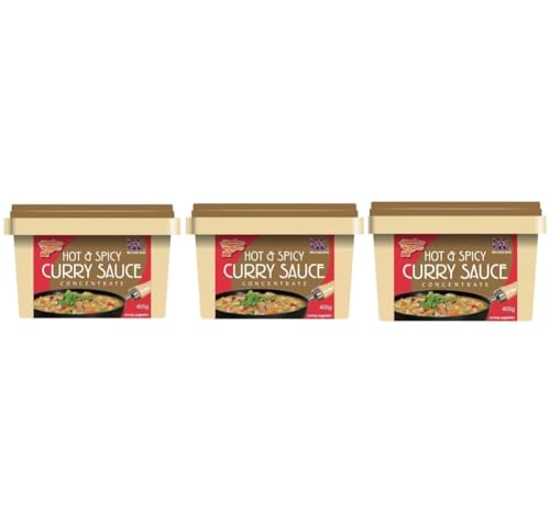 Hot & Spicy Curry Sauce Paste 405g (Pack of 3) | Authentic Fiery Flavors | Ready-to-Use Curry Paste for Quick and Delicious Meals