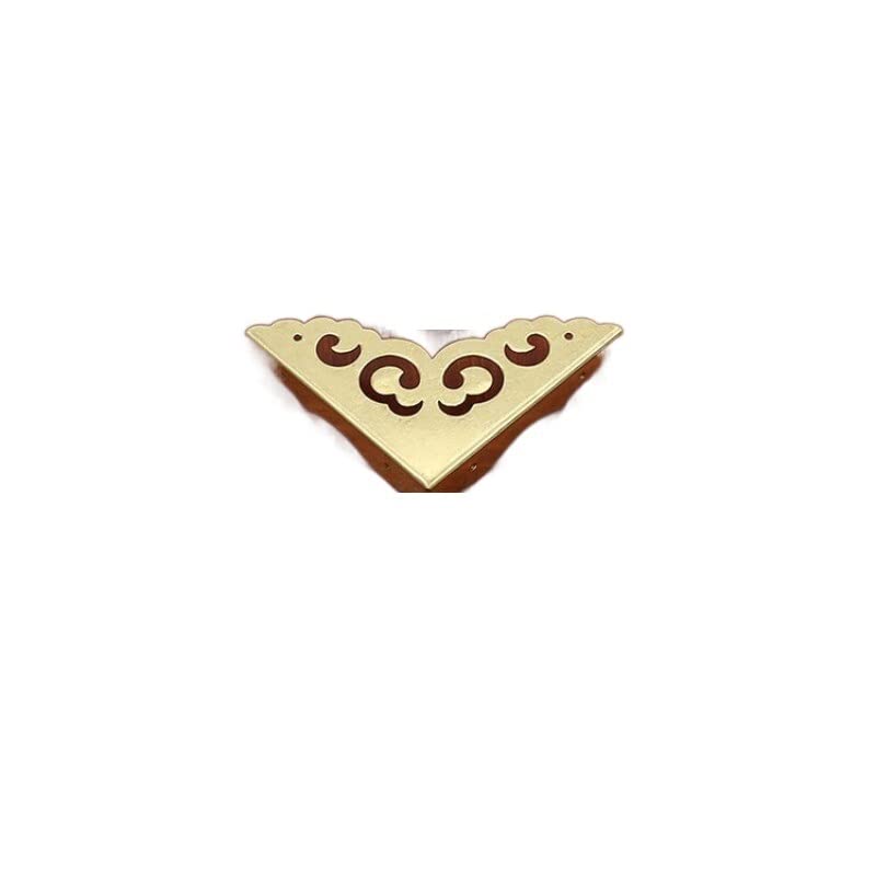 4 Pezzi di Rame Antico in Bronzo Intagliato Protezione del Bordo Custodia in Legno portagioie Copertura Decorativa Angoli in Ottone mobili Artigianali (Color : 4cm Brass)