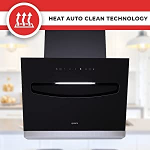 Image of Elica 60 cm 1200 m3 /hr Filterless Auto Clean Chimney with 15 Years Warranty (EFL-S607 HAC VMS, Touch + Motion Sensor Control, Black)