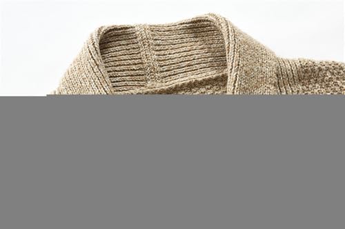 Wankang Men's Shawl Collar Cardigan Sweater Casual Slim Fit Button Down Twist Cable Knitted Cardigan Sweater for Men Pockets3