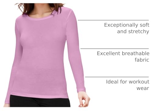 Image of Natural Uniforms Women's Long Sleeve Underscrub T-Shirt - Cotton Blend Scrub Base Layer for Nurses & Medical Professionals