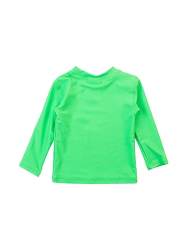 RUGGEDBUTTS® Baby/Toddler Boys Long Sleeve Rash Guard Swim Shirt w/UPF 50+ - Neon Lime, 3-6m