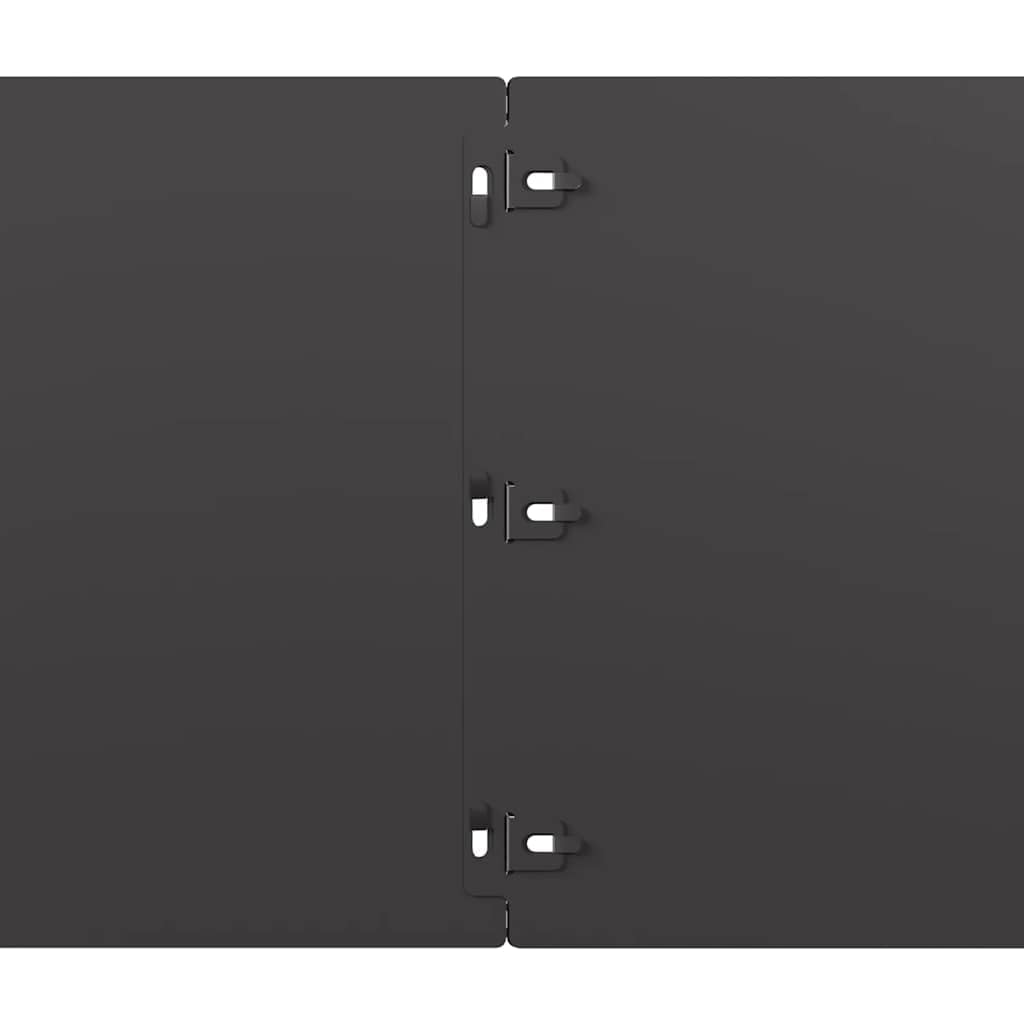 Lot de 10 bordures de pelouse en acier laminé à froid Noir 25 x