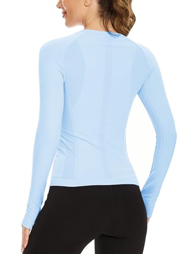 Image of MathCat Workout Shirts for Women Long Sleeve, Workout Tops for Women, Quick Dry Gym Athletic Tops,Seamless Yoga Shirts XS-XL