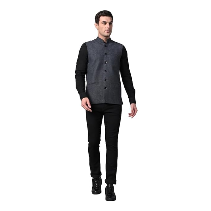 Image of DEIFIC Men's Export-Quality Indian Traditional Nehru Jacket /Waistcoat