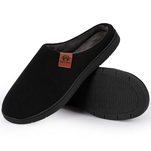 Men’s Scuff Slippers, Cozy Supportive Foam Slip-On House Shoes for Indoor & Outdoor